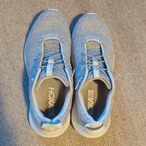 hoka hupana flow womens size 10 shoes gray wool slip on comfort walking sneaker - Picture 6 of 8